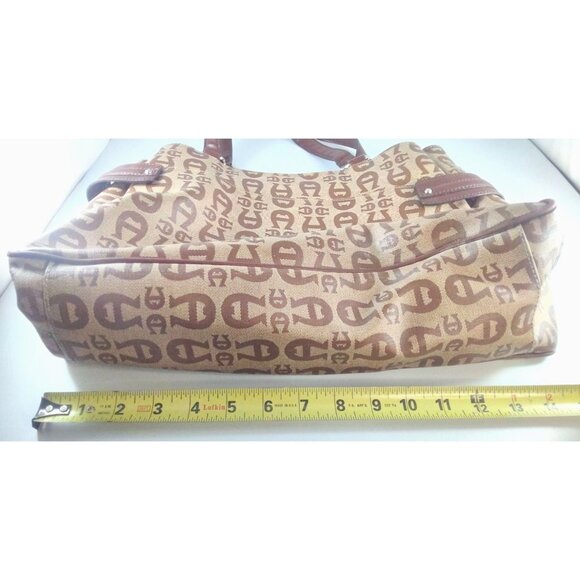 Etienne Aigner Monogram Canvas & Faux Leather Tote Bag - Picture 16 of 16